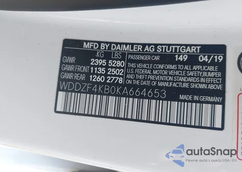 2019 Mercedes-Benz E 300 4Matic from USA, damaged, VIN WDDZF4KB0KA664653